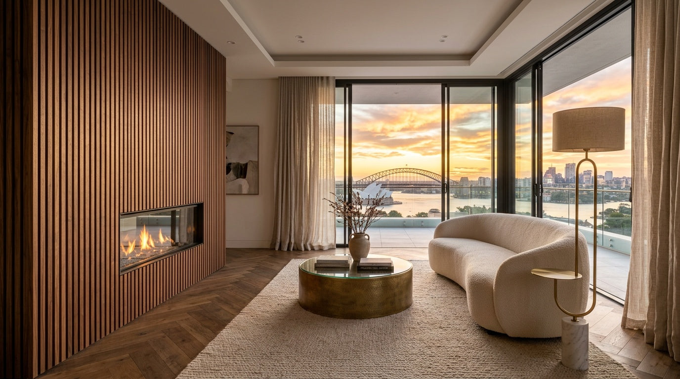 Bellevue Hill XL Walnut Acoustic Wall Panel 270×110 cm