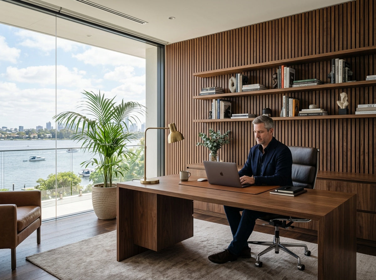 Bellevue Hill XL Walnut Acoustic Wall Panel 270×110 cm