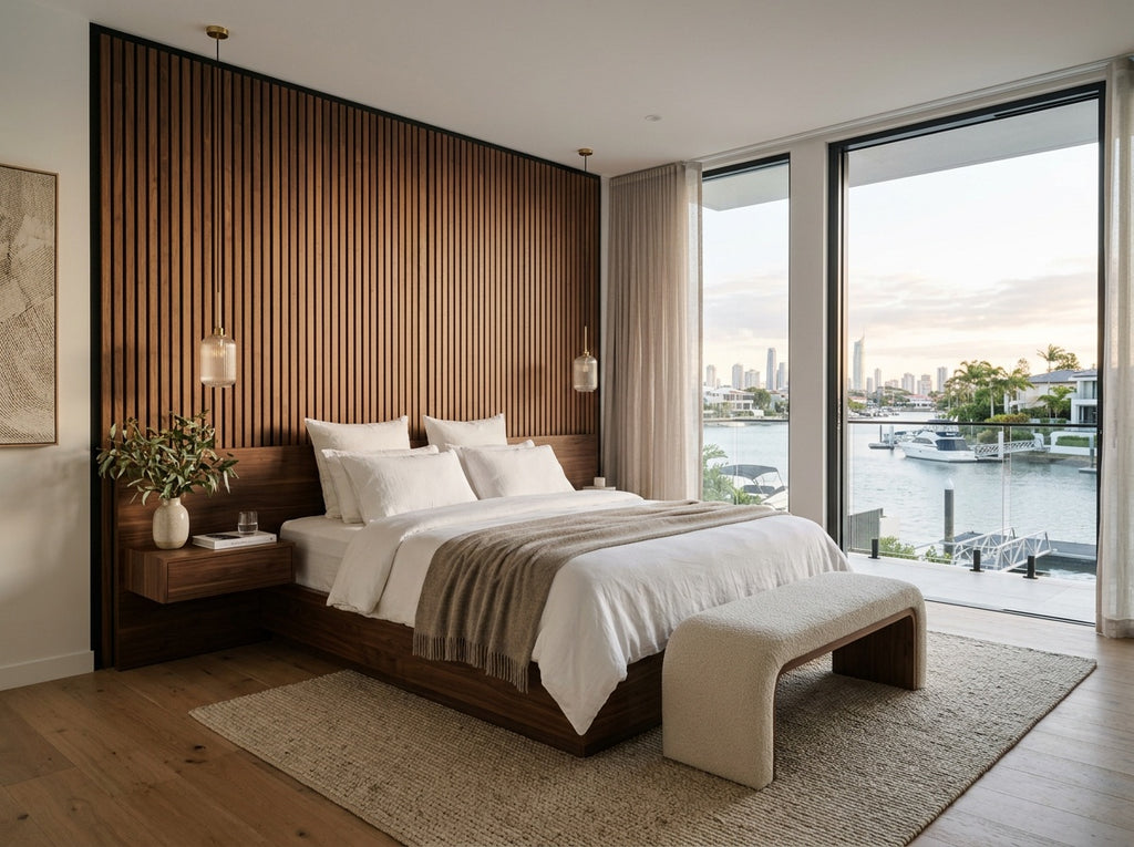 Bellevue Hill XL Walnut Acoustic Wall Panel 270×110 cm
