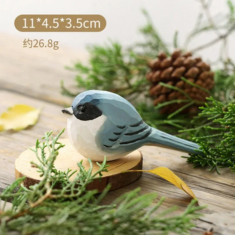 Hand-Carved Wooden Bird Figurine
