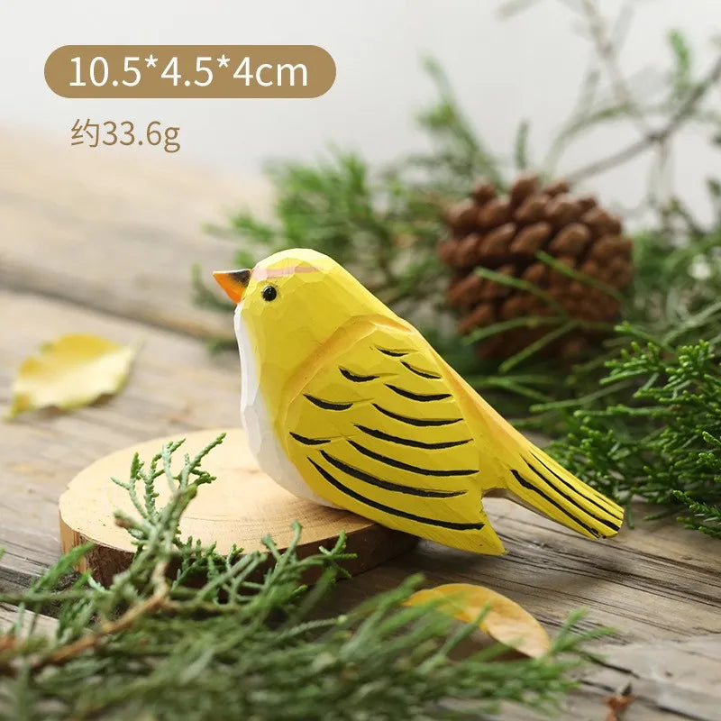 Hand-Carved Wooden Bird Figurine