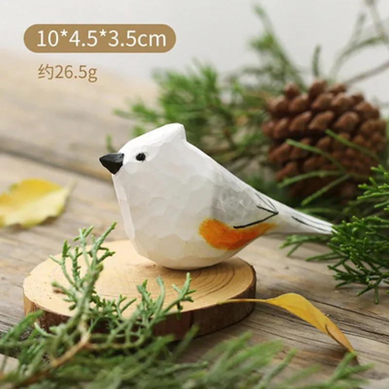 Hand-Carved Wooden Bird Figurine